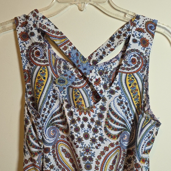 Band of Gypsies Orange and Blue Tiered Sundress - Picture 4 of 4